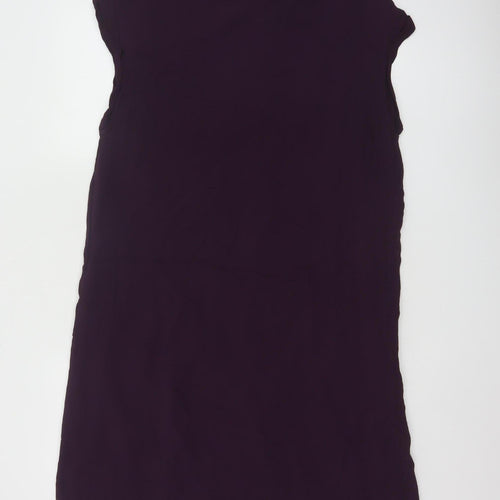 White Stuff Women's Purple Lace Trim Sleeveless Shift Dress Size 16
