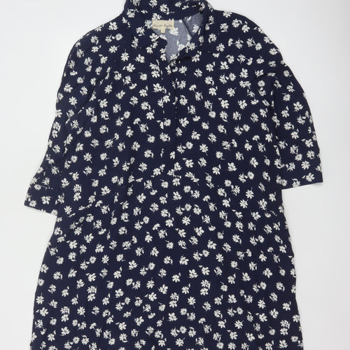 Phase Eight Women’s Blue Floral Viscose Shirt Dress Size 14