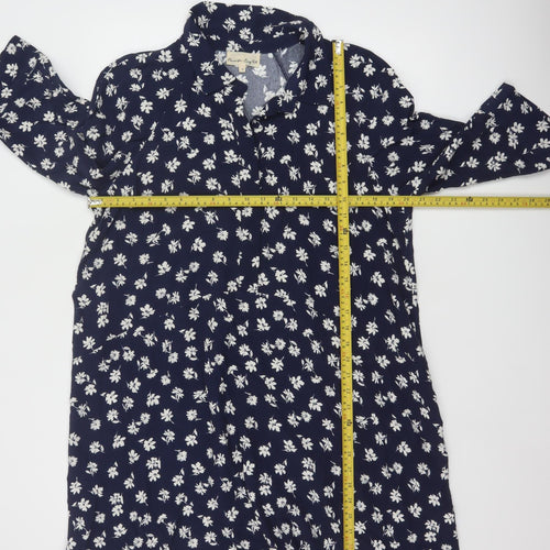 Phase Eight Women’s Blue Floral Viscose Shirt Dress Size 14