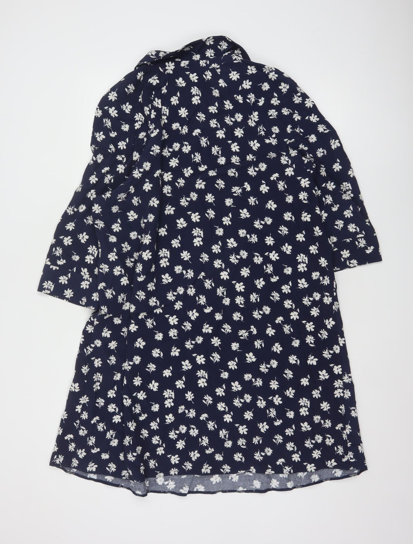 Phase Eight Women’s Blue Floral Viscose Shirt Dress Size 14