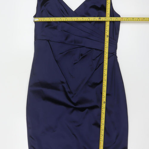 Coast Women’s Blue Satin Bodycon Knee Length Dress Size 12