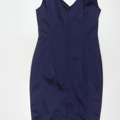 Coast Women’s Blue Satin Bodycon Knee Length Dress Size 12