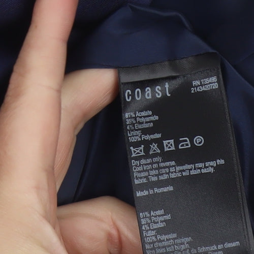 Coast Women’s Blue Satin Bodycon Knee Length Dress Size 12