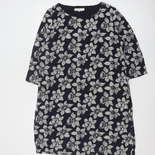 Seasalt Cornwall Women's Blue Floral Shift Knee Length Dress Size 14