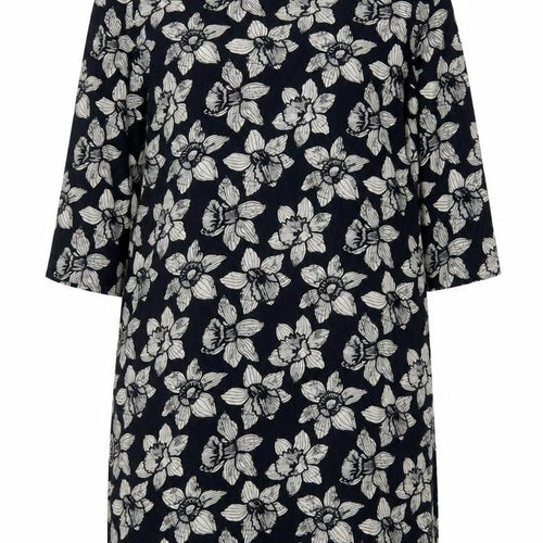 Seasalt Cornwall Women's Blue Floral Shift Knee Length Dress Size 14
