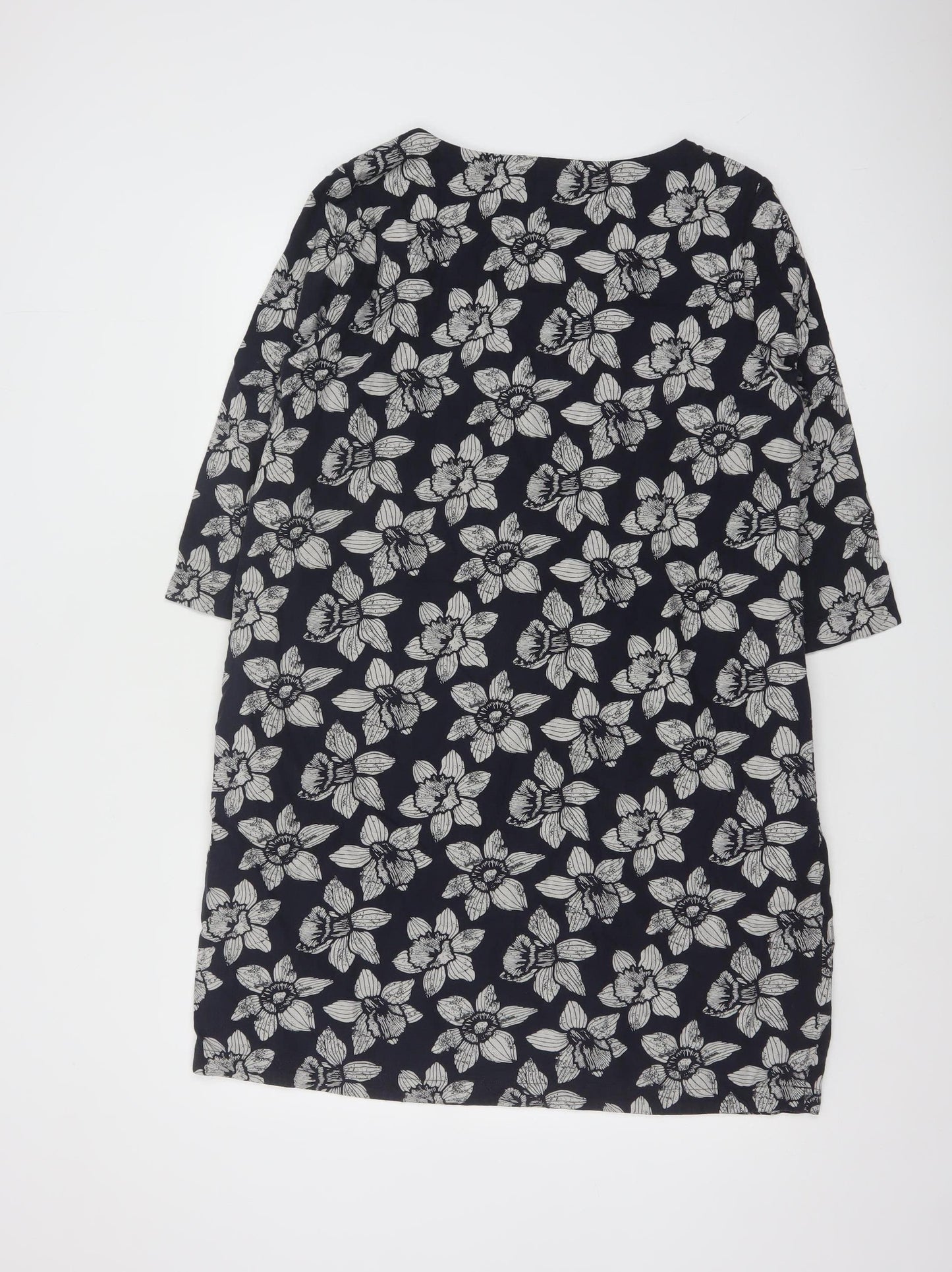 Seasalt Cornwall Women's Blue Floral Shift Knee Length Dress Size 14