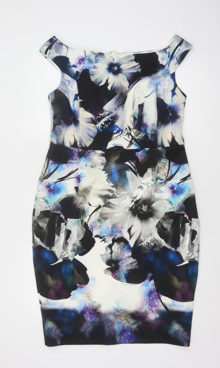 Coast Women's Multicoloured Floral Off-Shoulder Bodycon Dress Size 16