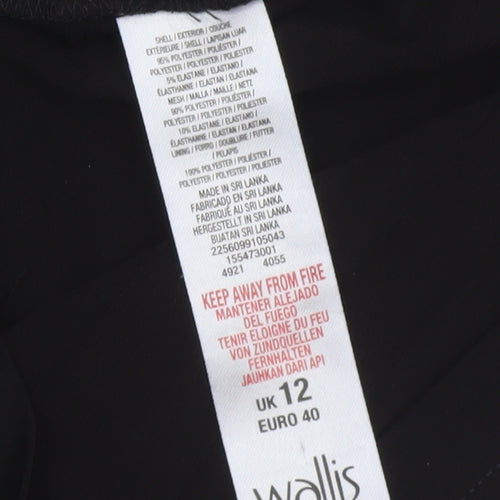Wallis Women Black Long Sleeve Bodycon Knee Length Dress Size 12