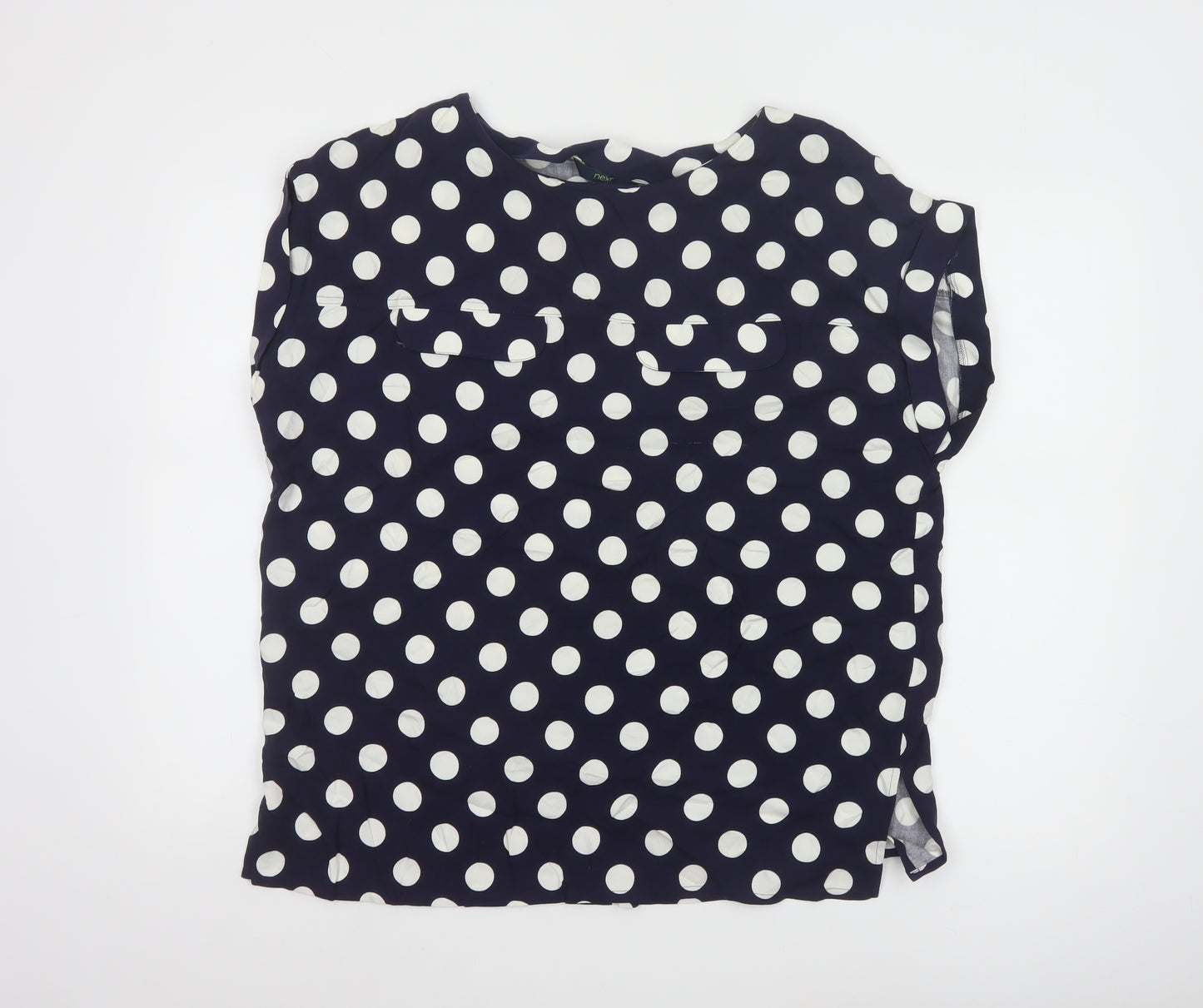 Next Women's Blue Polka Dot Viscose Blouse Size 16