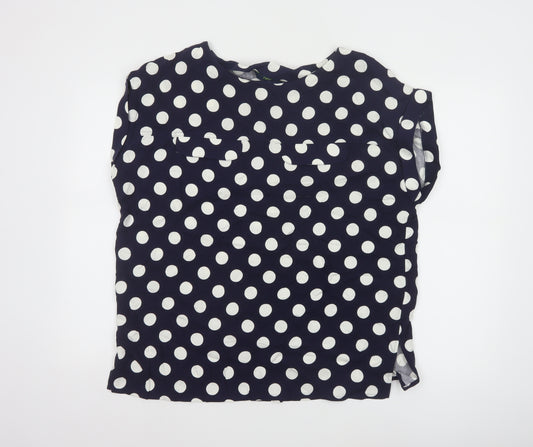 Next Women's Blue Polka Dot Viscose Blouse Size 16