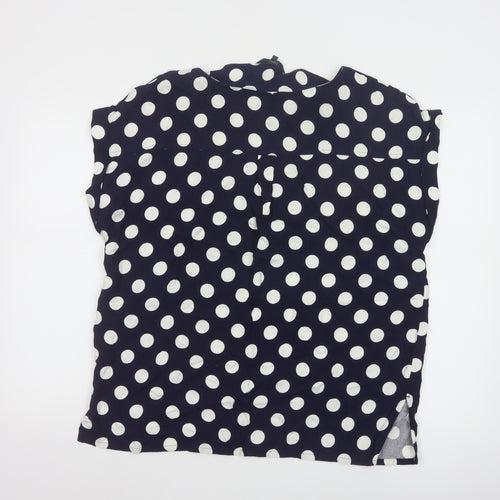 Next Women's Blue Polka Dot Viscose Blouse Size 16