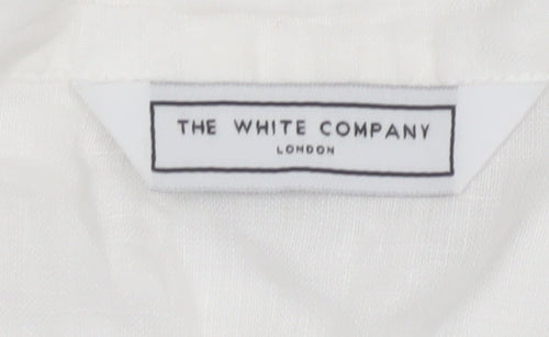 The White Company Women’s White Linen Tunic Blouse Size 12 Long Sleeve
