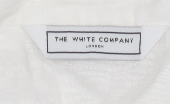 The White Company Women’s White Linen Tunic Blouse Size 12 Long Sleeve
