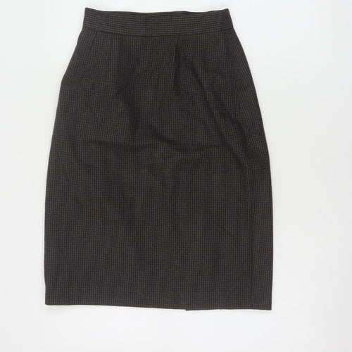 Next Women Brown Wool Blend Pencil Skirt Size 10 Workwear