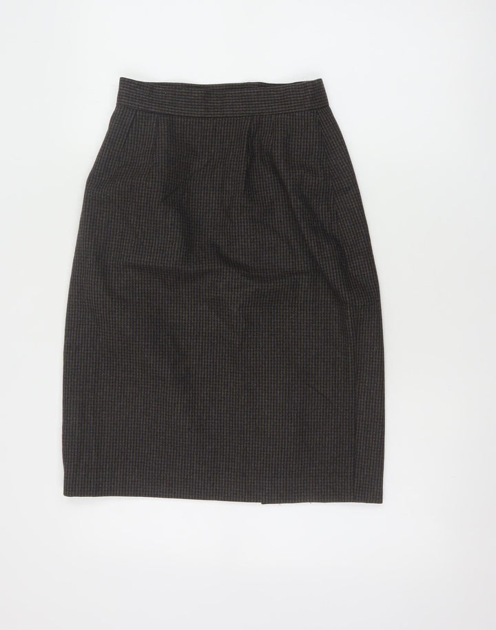 Next Women Brown Wool Blend Pencil Skirt Size 10 Workwear
