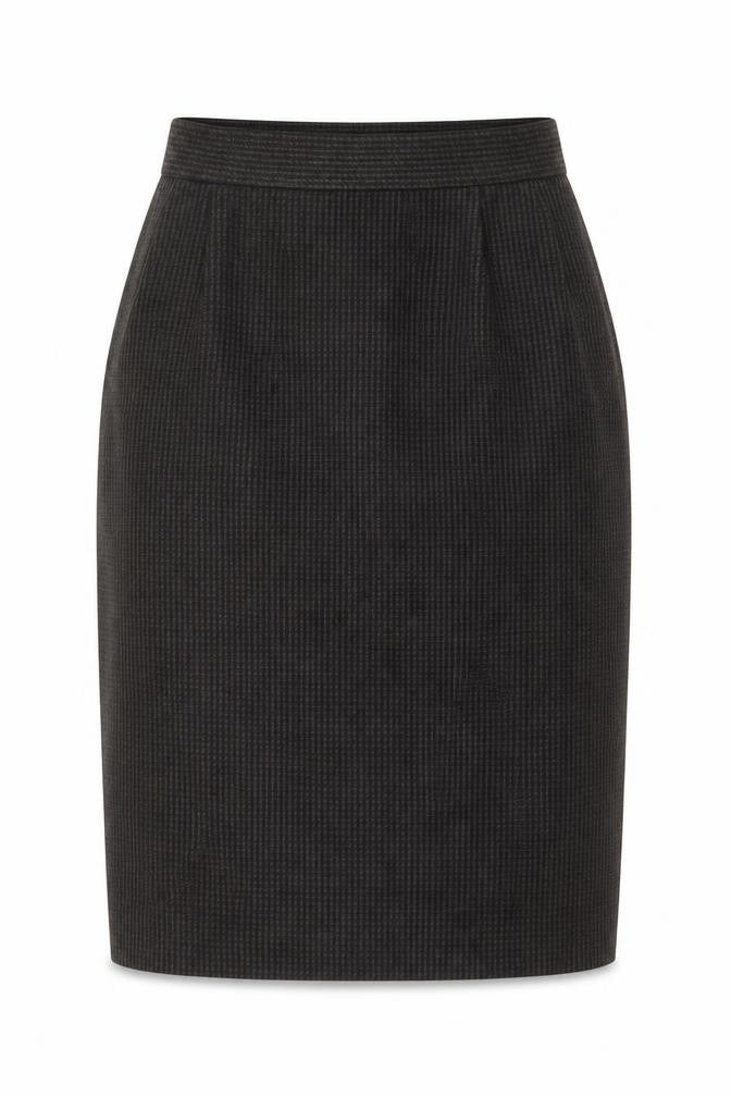 Front view of Next Women Brown Wool Blend Pencil Skirt, size 10, Workwear