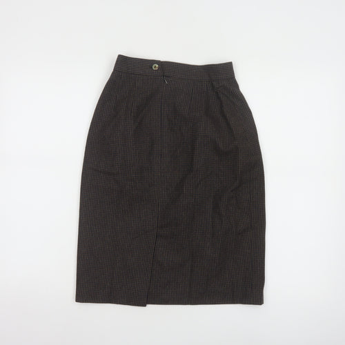 Next Women Brown Wool Blend Pencil Skirt Size 10 Workwear