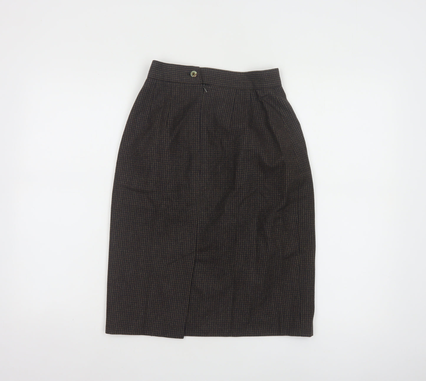 Next Women Brown Wool Blend Pencil Skirt Size 10 Workwear