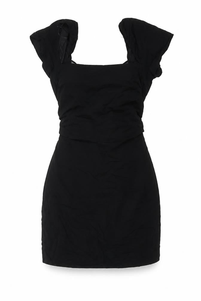 Zara Womens Black Short Bodycon Dress Size 12 Linen Blend