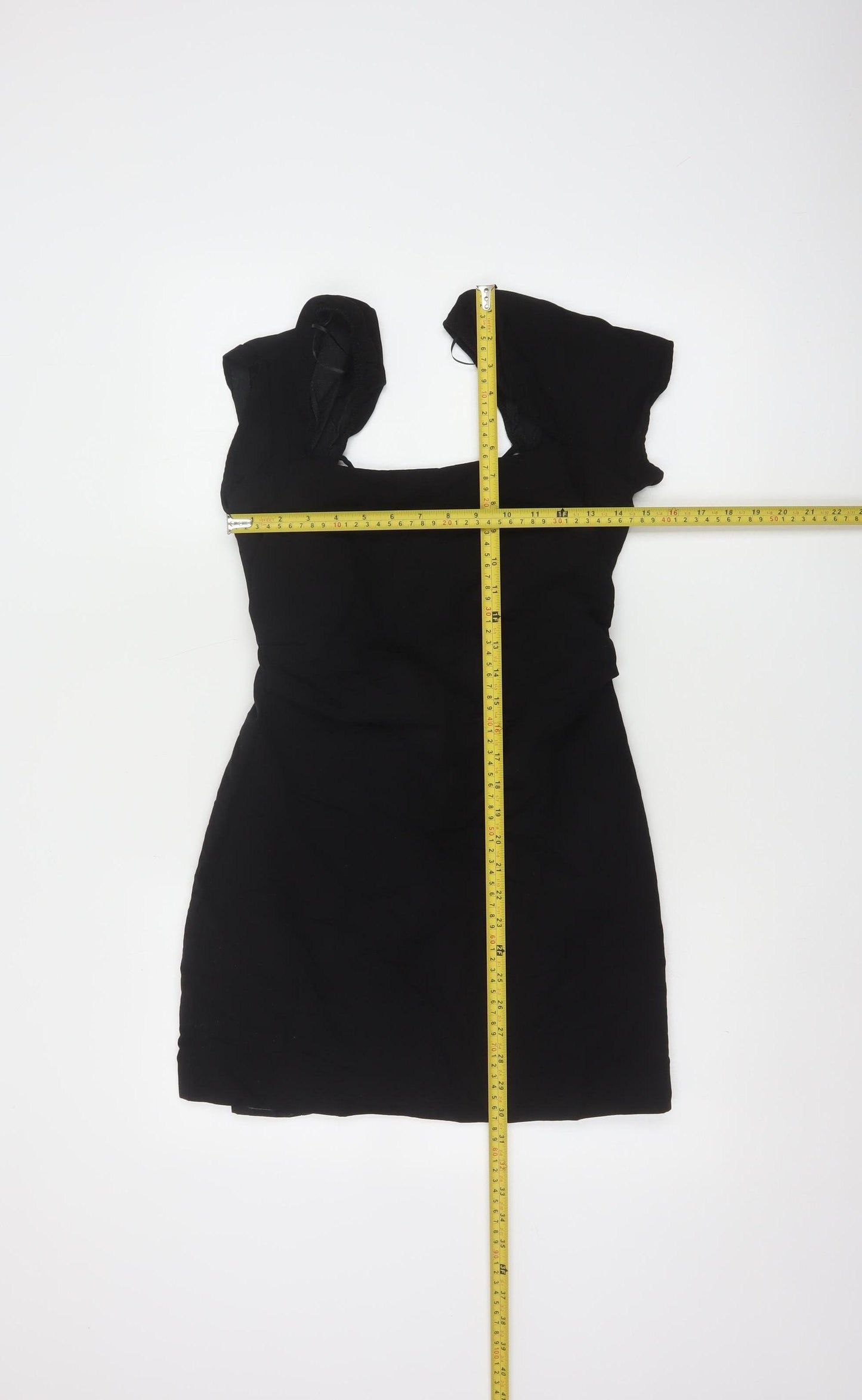 Zara Womens Black Short Bodycon Dress Size 12 Linen Blend