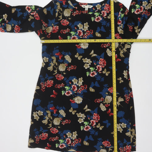 Yumi Women’s Multicoloured Floral Shift Dress UK 14 3/4 Sleeve