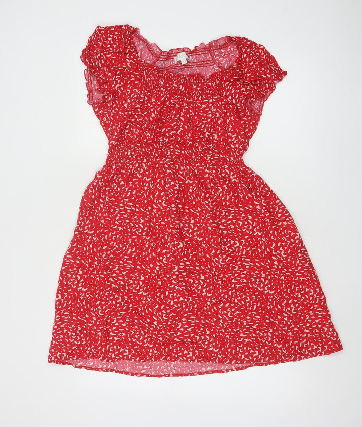 Apricot Women’s Red Floral A-Line Dress Size 16 Short Sleeve