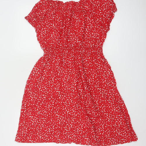 Apricot Women’s Red Floral A-Line Dress Size 16 Short Sleeve