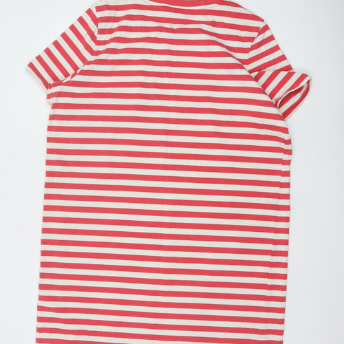 Joules Women Red Striped Cotton T-Shirt Dress Size 20