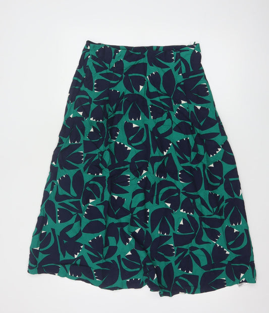 Seasalt Cornwall Womens Green Floral A-Line Midi Skirt UK 10