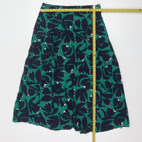 Seasalt Cornwall Womens Green Floral A-Line Midi Skirt UK 10