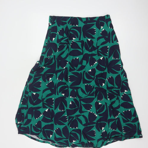 Seasalt Cornwall Womens Green Floral A-Line Midi Skirt UK 10