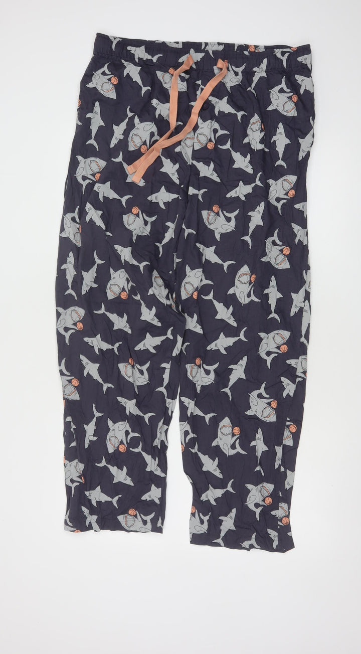 Cyberjammies Men's Blue Shark Print Pyjama Pants Size L