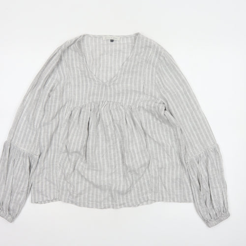 Maison de Nimes Women’s Grey Check Tunic Blouse Size 8