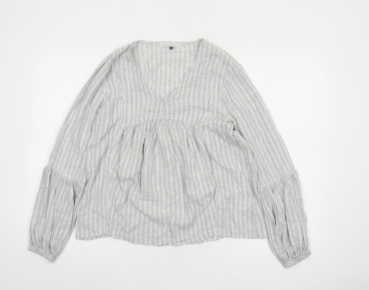 Maison de Nimes Women’s Grey Check Tunic Blouse Size 8