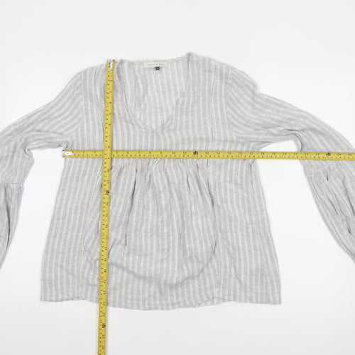 Maison de Nimes Women’s Grey Check Tunic Blouse Size 8