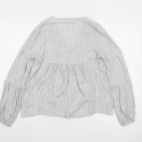 Maison de Nimes Women’s Grey Check Tunic Blouse Size 8