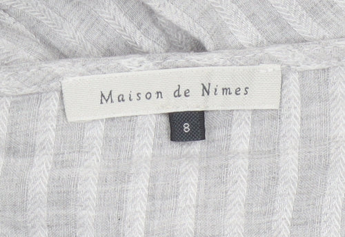 Maison de Nimes Women’s Grey Check Tunic Blouse Size 8