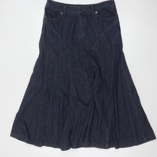 Marks and Spencer Women’s Blue Denim A-Line Midi Skirt UK 12