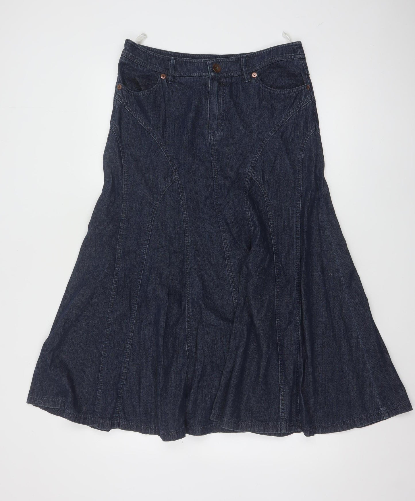 Marks and Spencer Women’s Blue Denim A-Line Midi Skirt UK 12