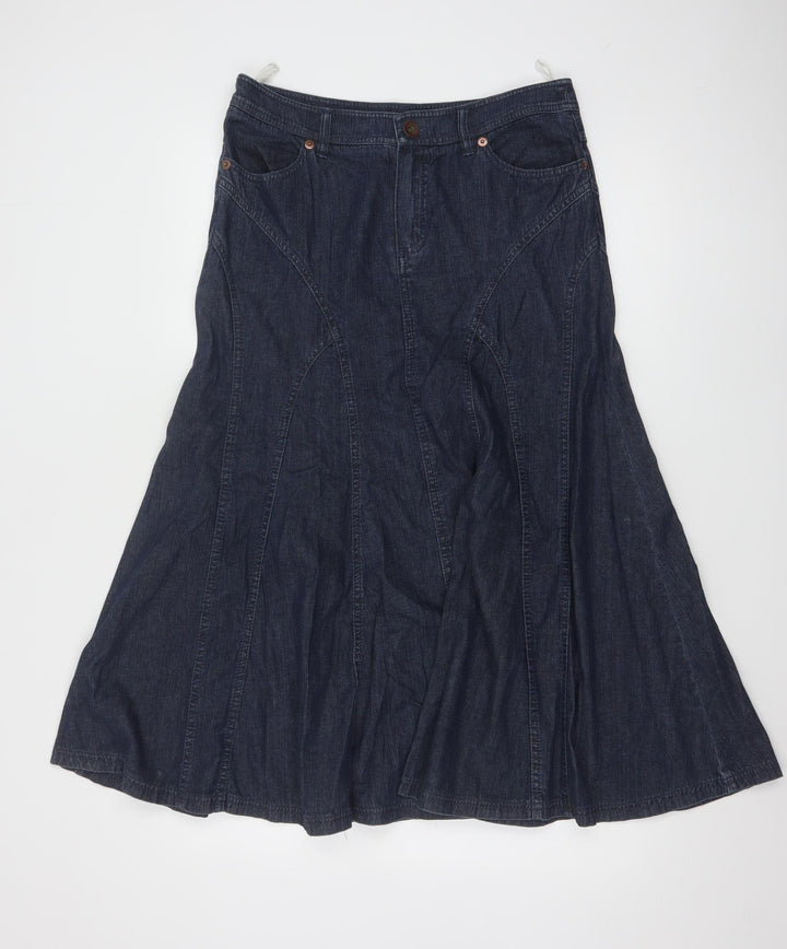 Marks and Spencer Women’s Blue Denim A-Line Midi Skirt UK 12