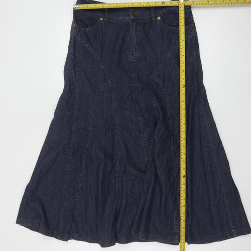 Marks and Spencer Women’s Blue Denim A-Line Midi Skirt UK 12