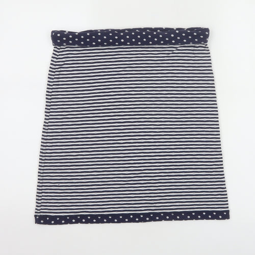 White Stuff Women Blue Striped Cotton Stretch Skirt Size 10
