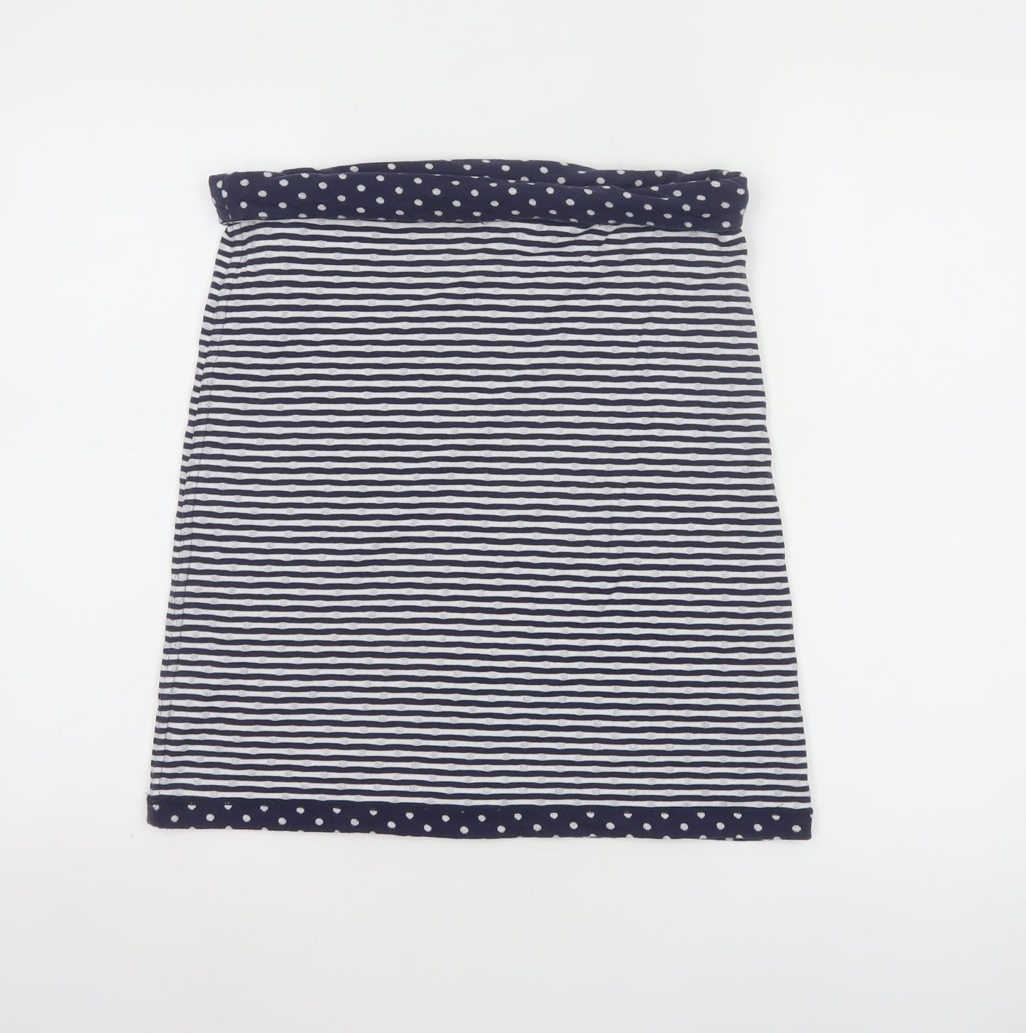 White Stuff Women Blue Striped Cotton Stretch Skirt Size 10