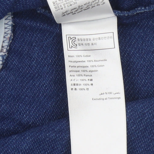 Joules Women Blue Denim A-Line Short Sleeve Knee Length Dress UK 10