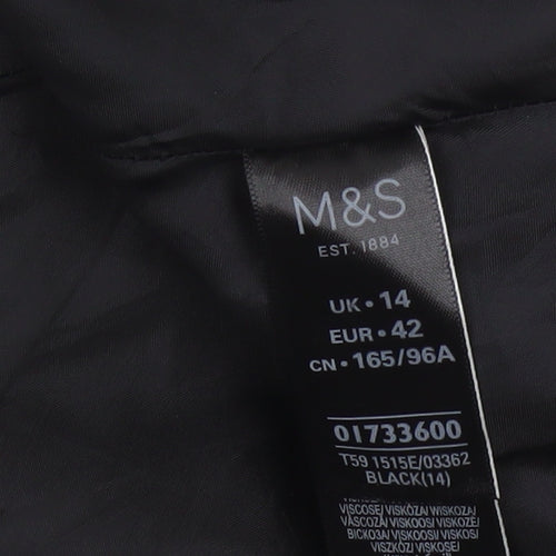 Marks and Spencer Women’s Black Sheath Knee Length Work Dress UK 14