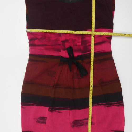 Laura Ashley Women’s Multicoloured Shift Dress UK 18 Silk Cotton Knee Length