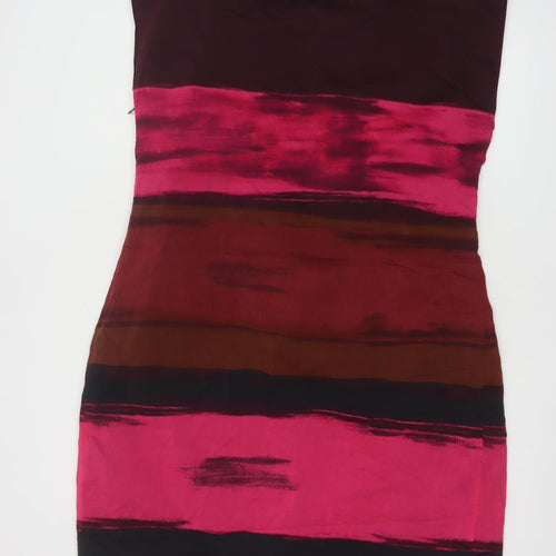 Laura Ashley Women’s Multicoloured Shift Dress UK 18 Silk Cotton Knee Length