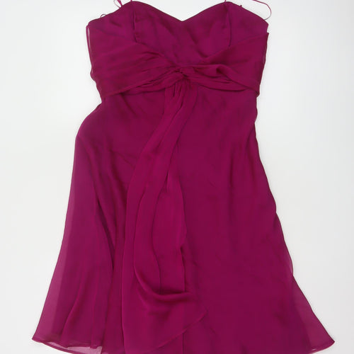 Début Women Purple Size 12 Fit & Flare Chiffon Knee Length Dress