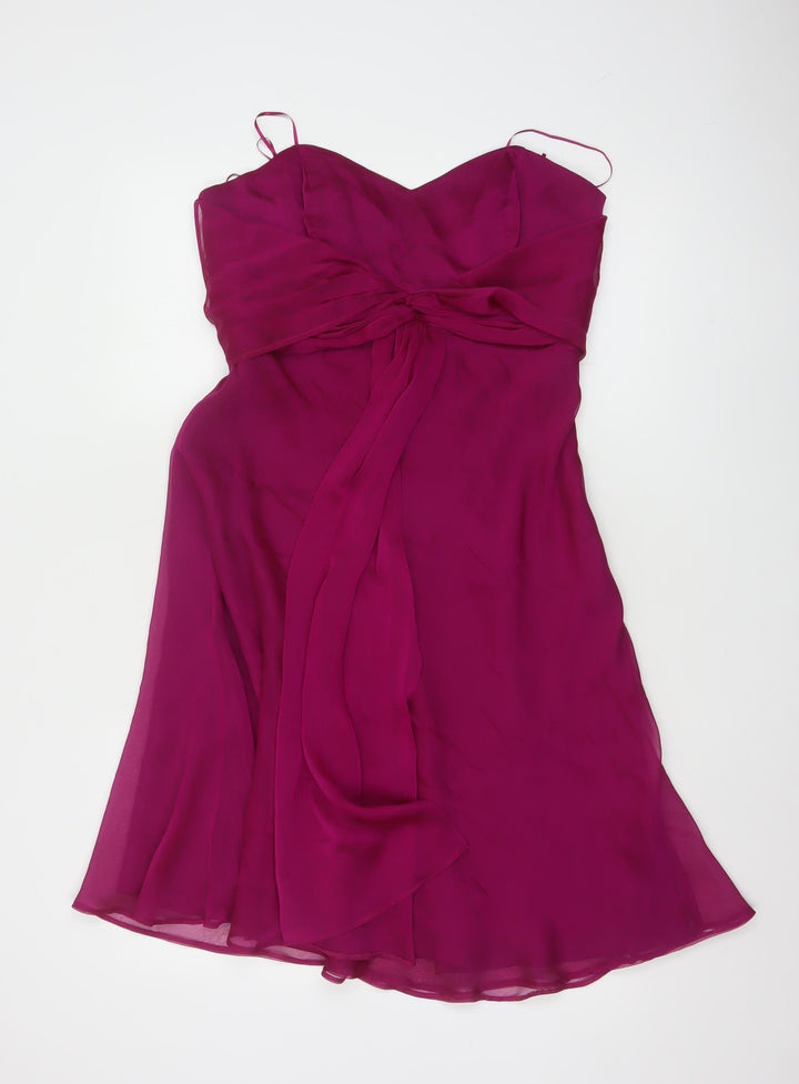 Début Women Purple Size 12 Fit & Flare Chiffon Knee Length Dress