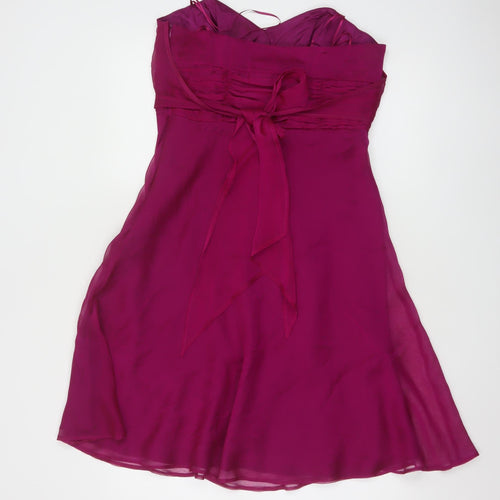 Début Women Purple Size 12 Fit & Flare Chiffon Knee Length Dress
